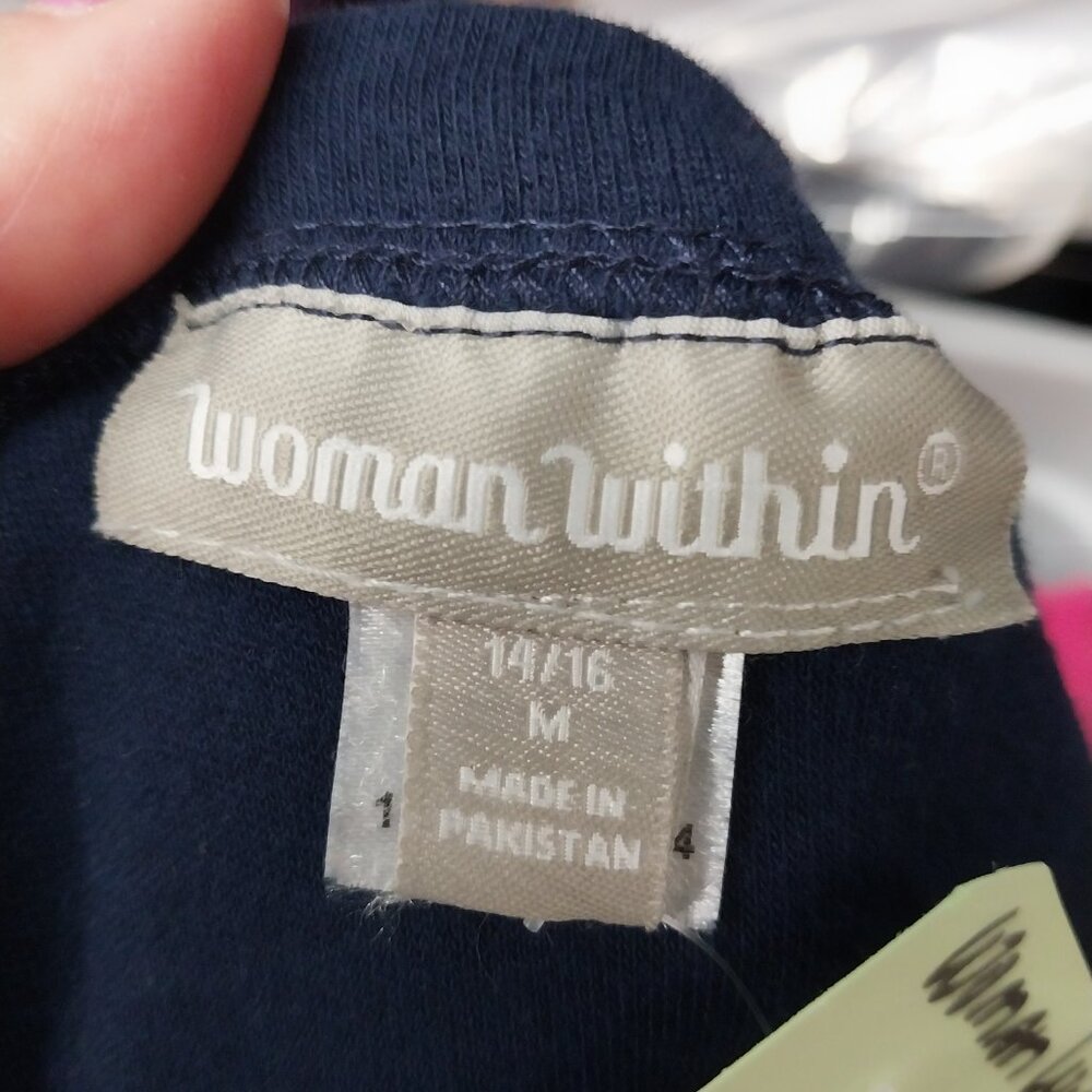 3619 Size Medium Woman Within Tee Shirt Dress In Navy. - Picture 5 of 6
